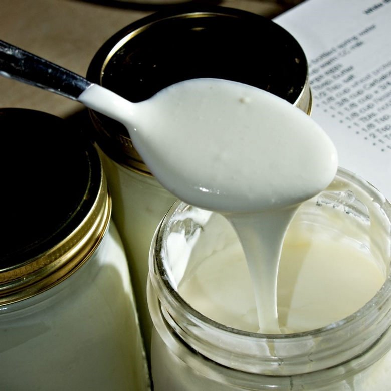 heavy cream in a jar